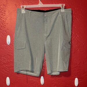 Gray Cargo Shorts with Relaxed Fit and Belt Loops